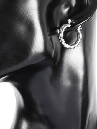 Náušnice kruhy z chirurgické oceli s krystalem