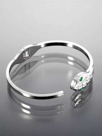 Náramek z chirurgické oceli s krystaly had