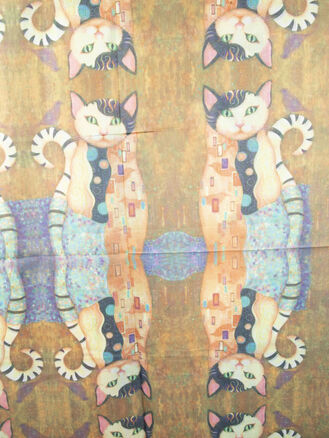 Delfin dámská šála růže Kočka - Gustav Klimt