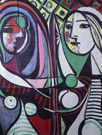 Delfin dámská šála Picasso dívka před zrcadlem