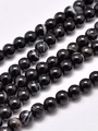 Korálková šňůra z kuliček černého achátu, průměr 4 mm