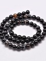 Korálková šňůra z kuliček černého achátu, průměr 4 mm