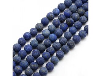 Korálková šňůra z kuliček matného lapisu lazuli, průměr 4 mm