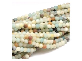 Korálková šňůra z kuliček matného amazonitu, průměr 6 mm
