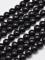 Korálková šňůra z kuliček černého obsidiánu, průměr 6 mm