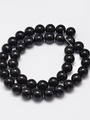 Korálková šňůra z kuliček černého obsidiánu, průměr 6 mm