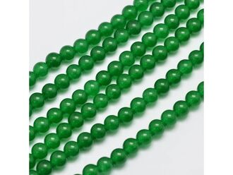 Korálková šňůra z kuliček jadeit Malaysia zeleného, průměr 6 mm