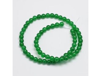 Korálková šňůra z kuliček jadeit Malaysia zeleného, průměr 6 mm
