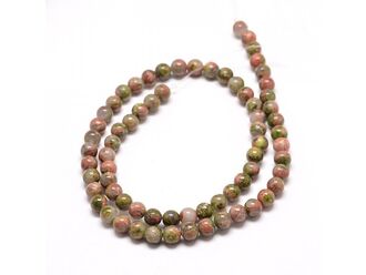 Korálková šňůra z kuliček unakitu, průměr 6 mm