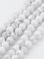 Korálková šňůra z kuliček bílého magnezitu, průměr 6 mm