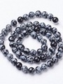 Korálková šňůra z kuliček vločkového obsidiánu, průměr 6 mm