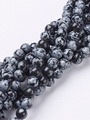 Korálková šňůra z kuliček vločkového obsidiánu, průměr 6 mm