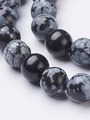 Korálková šňůra z kuliček vločkového obsidiánu, průměr 6 mm