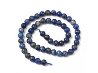 Korálková šňůra z kuliček lapisu lazuli, průměr 6 mm