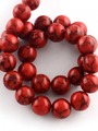 Korálková šňůra z tyrkysu syntetického červeného, průměr 8 mm