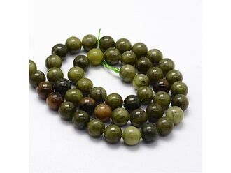 Korálková šňůra z kuliček jadeitu, průměr 8 mm