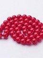 Korálková šňůra z kuliček červeného jadeitu, průměr 8 mm