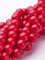 Korálková šňůra z kuliček červeného jadeitu, průměr 8 mm