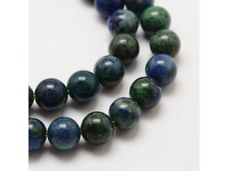 Korálková šňůra z kuliček lapis lazuli, imitace chryzokolu, průměr 8 mm