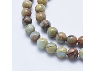 Korálková šňůra z kuliček jaspisu aqua terra, průměr 8 mm