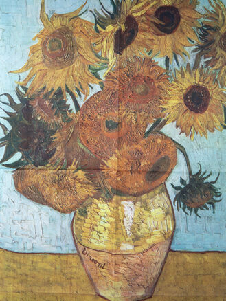 Delfin dámská šála váza se slunečnicemi - Vincent van Gogh