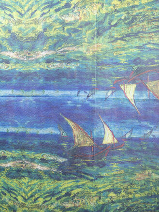 Delfin dámská šála noční kavárna - Vincent van Gogh