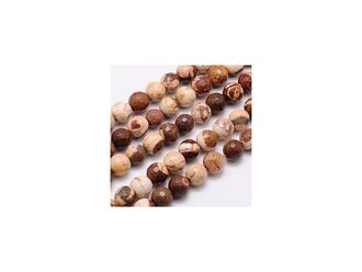 Korálková šňůra z kuliček jaspisu zebra fazetovaných, průměr 8 mm