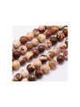 Korálková šňůra z kuliček jaspisu zebra fazetovaných, průměr 8 mm