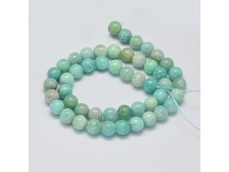 Korálková šňůra z kuliček amazonitu, průměr 8 mm