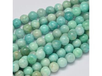 Korálková šňůra z kuliček amazonitu, průměr 8 mm