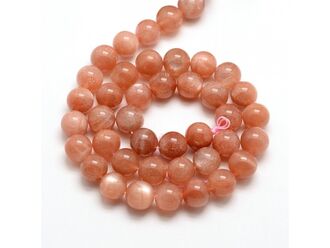 Korálková šňůra z kuliček slunečního kamene, průměr 8 mm
