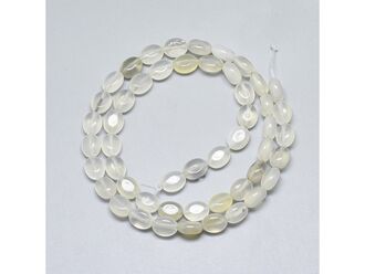 Neukončená šňůra z oválků achátu bílého, 8x6 mm
