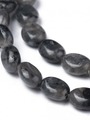 Neukončená šňůra z oválků černého labradoritu, 8x6 mm