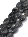 Neukončená šňůra z oválků černého labradoritu, 8x6 mm