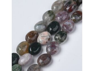 Neukončená šňůra z oválků achátu indického, 8 x 6 mm