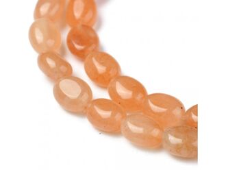 Neukončená šňůra z oválků oranžového avanturínu, 8x6 mm