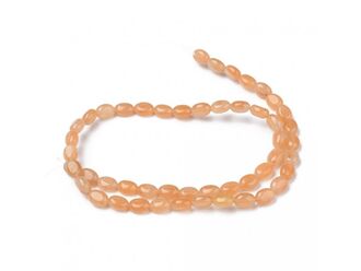 Neukončená šňůra z oválků oranžového avanturínu, 8x6 mm