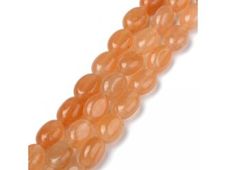 Neukončená šňůra z oválků oranžového avanturínu, 8x6 mm