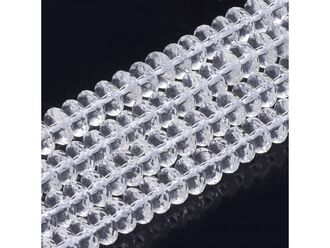 Neukončená šňůra z křišťálových syntetických fazetovaných rondelek 10 x 6 mm.