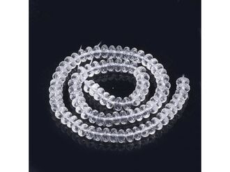 Neukončená šňůra z křišťálových syntetických fazetovaných rondelek 10 x 6 mm.