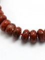 Neukončená šňůra z rondelek jaspis červený fazetovaný, 4 x 2 mm