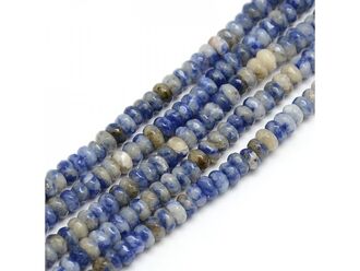 Neukončená šňůra z rondelek sodalit fazetovaný, 4 x 2 mm