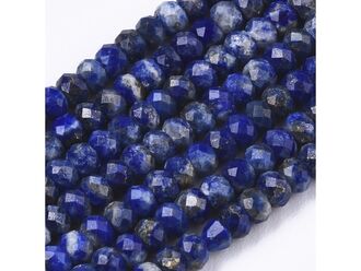 Neukončená šňůra z fazetovaných rondelek z minerálu lapis lazuli, rozměr 3 x 2 mm
