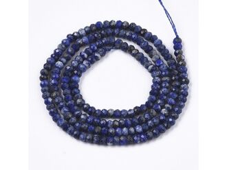 Neukončená šňůra z fazetovaných rondelek z minerálu lapis lazuli, rozměr 3 x 2 mm