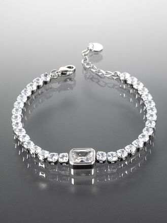 Náramek z chirurgické oceli s krystalky