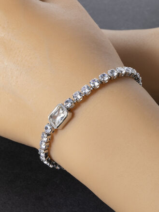 Náramek z chirurgické oceli s krystalky