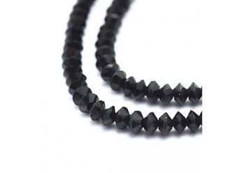 Neukončená šňůra z rondelek z turmalínu černého fasetovaného, 3.5x1.5 mm