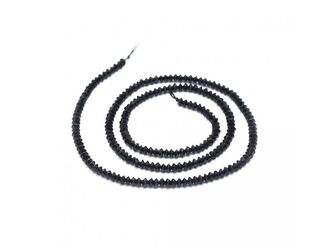 Neukončená šňůra z rondelek z turmalínu černého fasetovaného, 3.5x1.5 mm