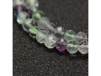 Neukončená šňůra z rondelek fluoritu fazetovaných, 4 x 3 mm
