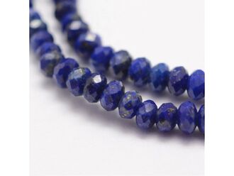 Neukončená šňůra z fazetovaných rondelek z minerálu lapis lazuli, rozměr 3 x 2 mm